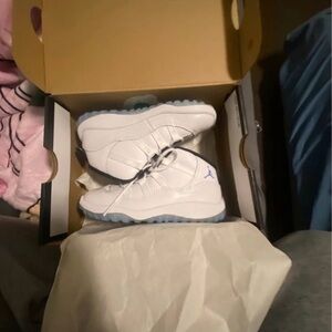 Kids White and Blue Sneakers